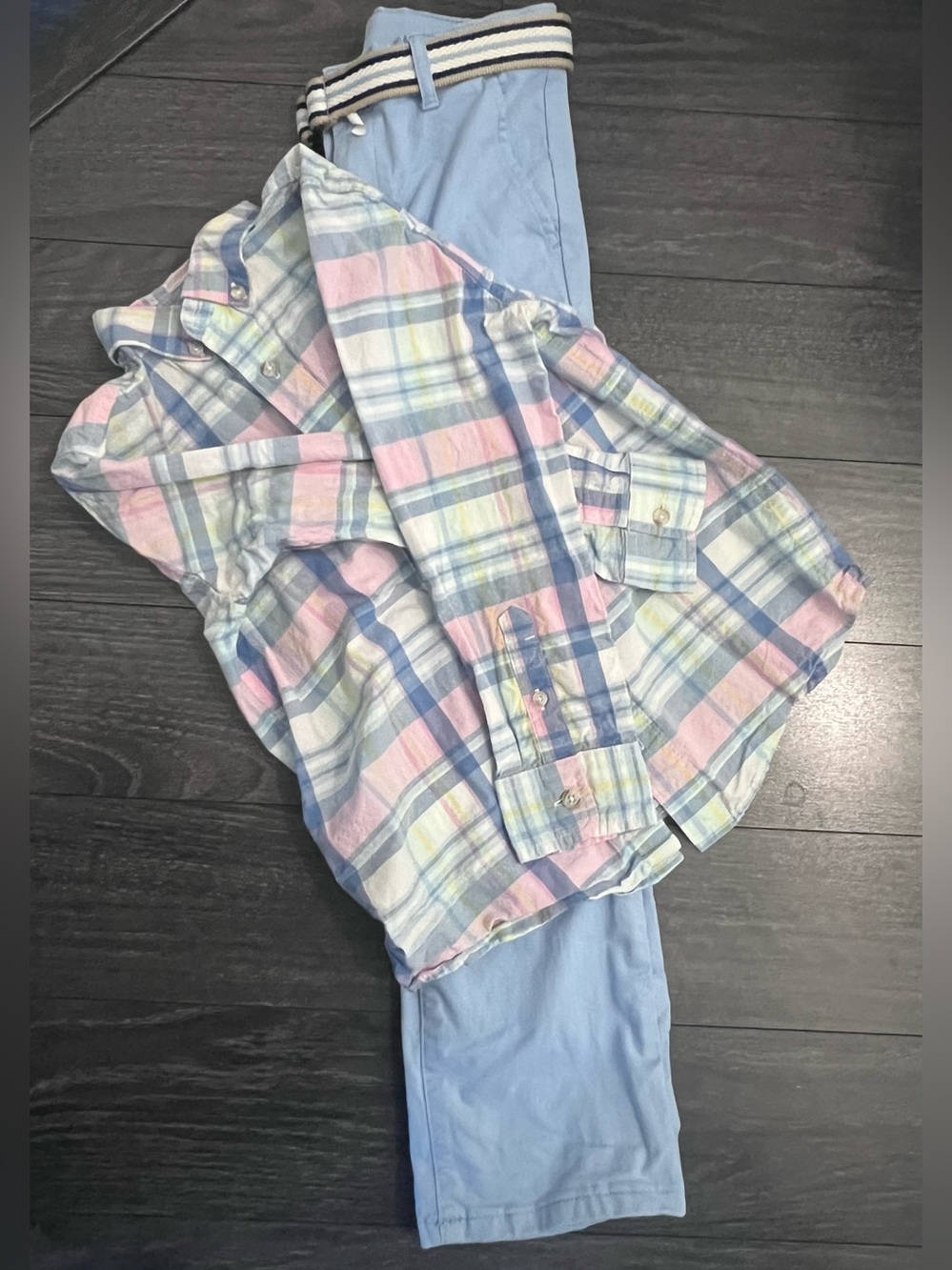 Gymboree Pastel Plaid Button-Down Shirt in Light Blue, Pink & White